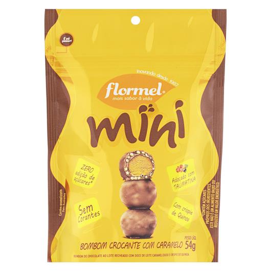 Mini Bombom Crocante com Caramelo Flormel Pouch 54g - Imagem em destaque