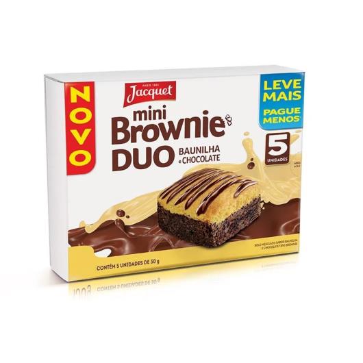 Bolo mini Jacquet brownie duo baunilha chocolate 150g - Imagem em destaque