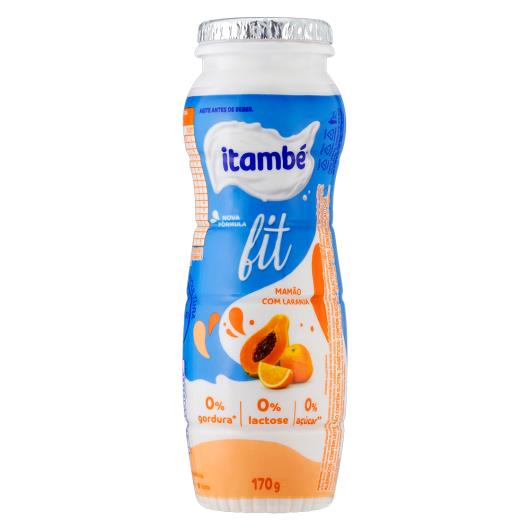 Iogurte Desnatado Mamão com Laranja Zero Lactose Itambé Fit Frasco 170g - Imagem em destaque