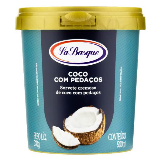Sorvete Coco com Pedaços La Basque Pote 500ml - Imagem em destaque