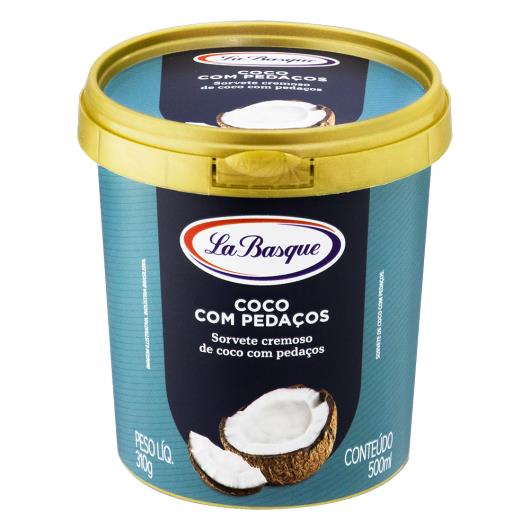 Sorvete Coco com Pedaços La Basque Pote 500ml - Imagem em destaque