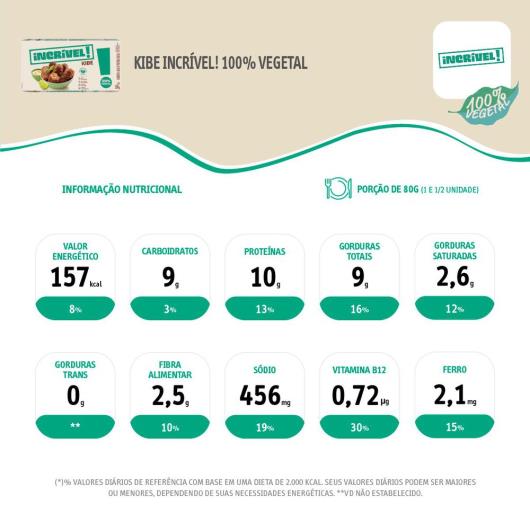 Kibe Incrível! 100% Vegetal 300g - Imagem em destaque