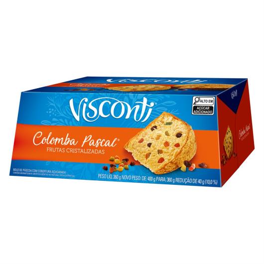 Bolo de Páscoa com Frutas Cristalizadas Cobertura Açucarada Visconti Colomba Pascal Caixa 360g - Imagem em destaque