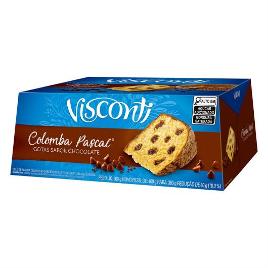 Bolo de Páscoa com Gotas de Chocolate Cobertura Açucarada Visconti Colomba Pascal Caixa 360g - Imagem em destaque