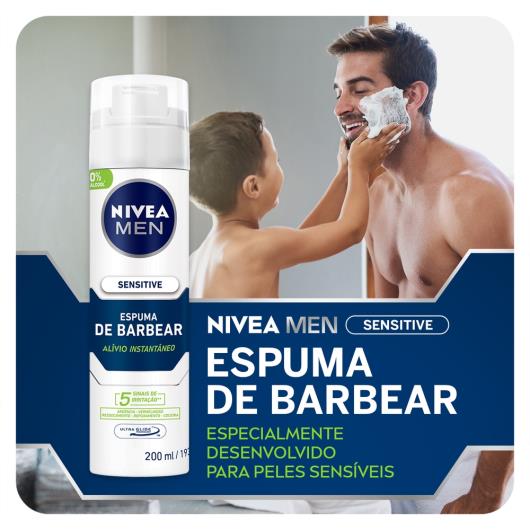 NIVEA MEN Espuma de barbear Sensitive 200ml - Imagem em destaque