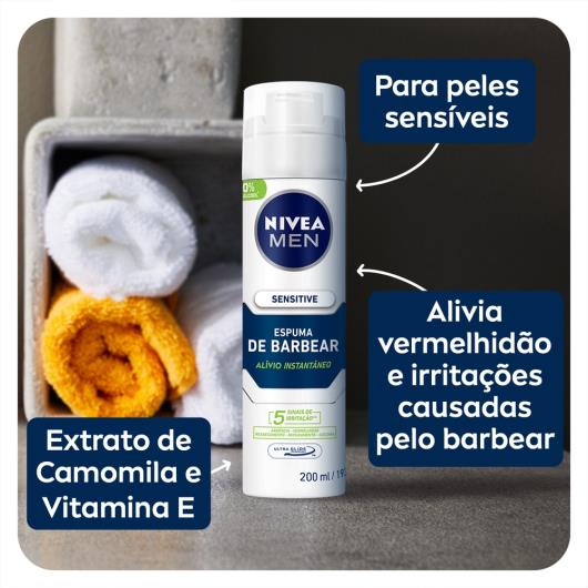 NIVEA MEN Espuma de barbear Sensitive 200ml - Imagem em destaque