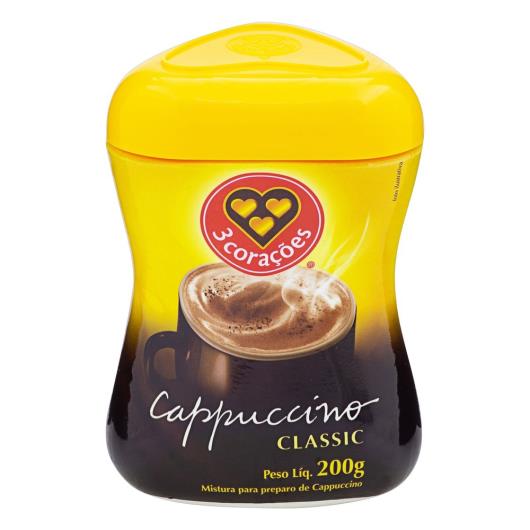 Cappuccino 3 Corações Classic Solúvel Pote 200G - Imagem em destaque