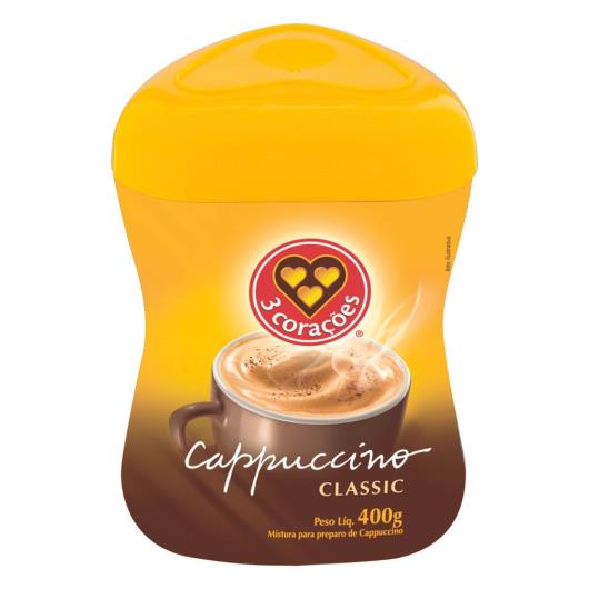 Cappuccino 3 Corações Classic Solúvel Pote 400G - Imagem em destaque