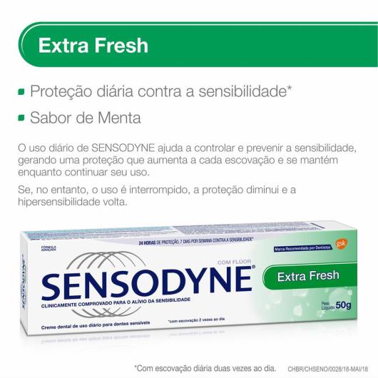 Creme dental Sensodyne extra fresh 50g - Imagem em destaque