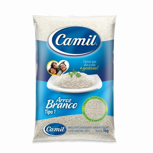 Arroz Camil branco tipo 1  5kg - Imagem em destaque