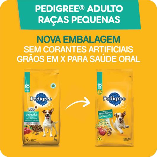 Alimento para Cães Adultos Raças Pequenas Pedigree Pacote 3kg - Imagem em destaque