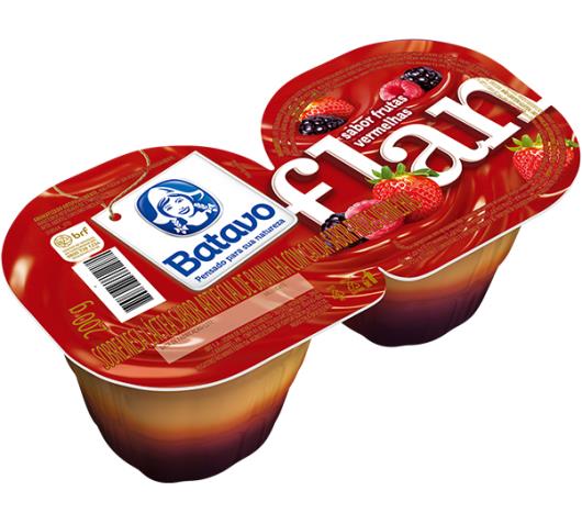 Sobremesa Batavo flan baunilha e frutas vermelhas 2x100g - Imagem em destaque