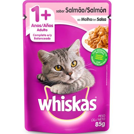 Alimento para gatos sabor salmão ao molho Whiskas 85g - Imagem em destaque