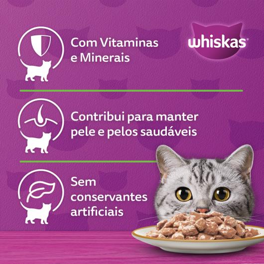 Alimento para Gatos Adultos Frango ao Molho Whiskas Sachê 85g - Imagem em destaque
