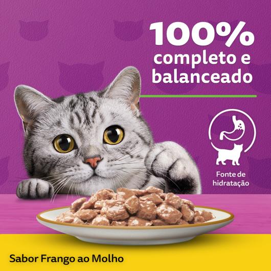 Alimento para Gatos Adultos Frango ao Molho Whiskas Sachê 85g - Imagem em destaque