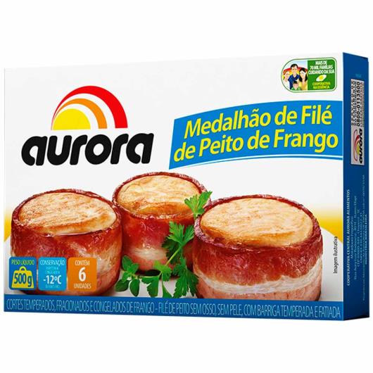 Medalhão Aurora  peito de frango com bacon 500g - Imagem em destaque