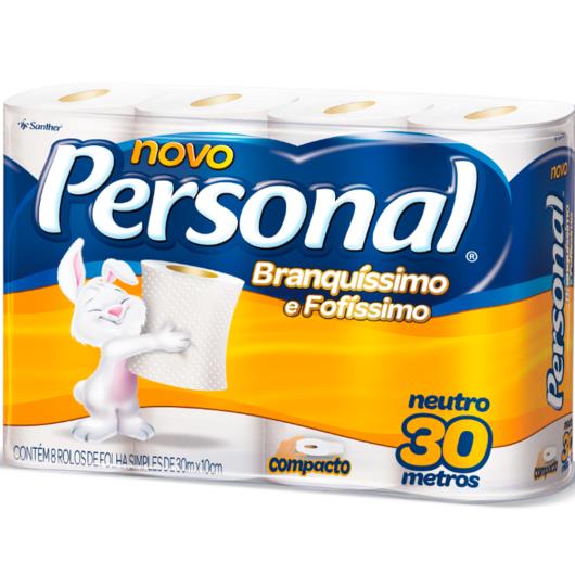 Papel higiênico Personal folha simples neutro 8 unidades - Imagem em destaque