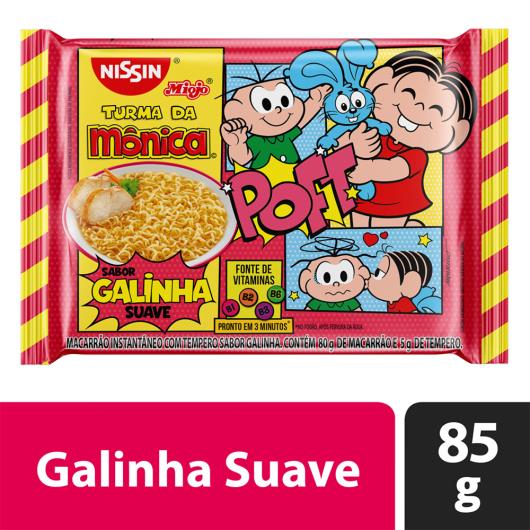 Macarrão Instantâneo Lámen Galinha Suave Turma da Mônica Nissin Miojo Pacote 85g - Imagem em destaque