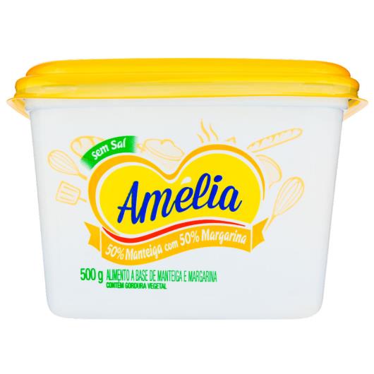 Manteiga Amélia menos colesterol sem sal 50% margarina creme vegetal 50% 500g - Imagem em destaque