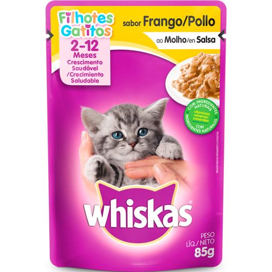 Alimento para gatos Whiskas frango ao molho  Filhotes 85g - Imagem em destaque