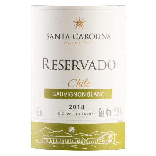 Vinho Chileno Branco Seco Reservado Santa Carolina Sauvignon Blanc Valle Central Garrafa 750ml - Imagem em destaque