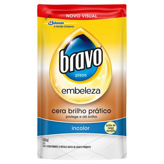 Cera Líquida Incolor Bravo Embeleza Sachê Refil 500ml - Imagem em destaque