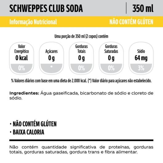 Schweppes Club Soda LATA 350ML - Imagem em destaque