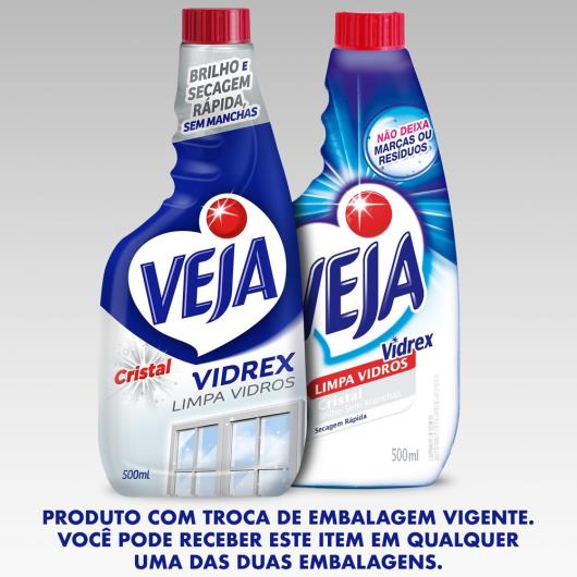 Limpa Vidros Spray Veja Vidrex Cristal 500ml Refil - Imagem em destaque