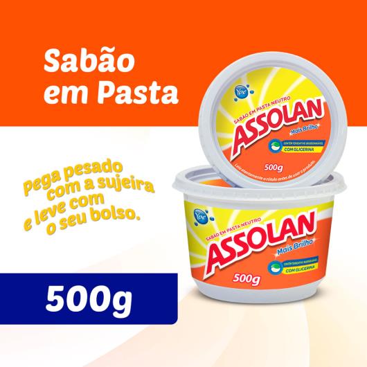 Sabão em pasta brilho Assolan 500g - Imagem em destaque