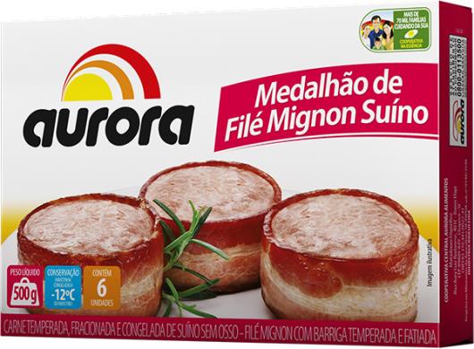 Medalhão Filé Mignon Suino Aurora 500g - Imagem em destaque