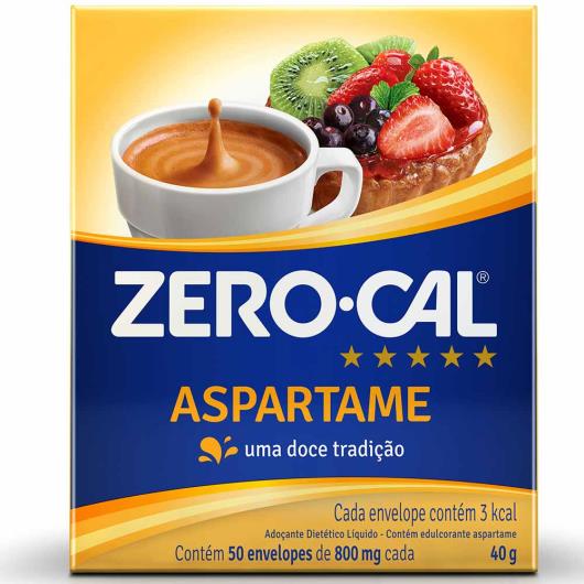 Zero-Cal Aspartame Adoçante em Pó 50 Sachês - Imagem em destaque