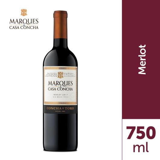 Vinho Chileno Tinto Seco Marques de Casa Concha Merlot Valle del Maule Garrafa 750ml - Imagem em destaque