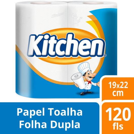 PAPEL TOALHA KITCHEN COM 2 ROLOS DE 60 FOLHAS CADA - Imagem em destaque