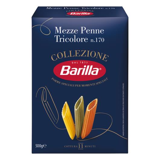 Macarrão de Sêmola de Trigo Grano Duro Tricolore Penne Barilla Collezione Caixa 500g - Imagem em destaque