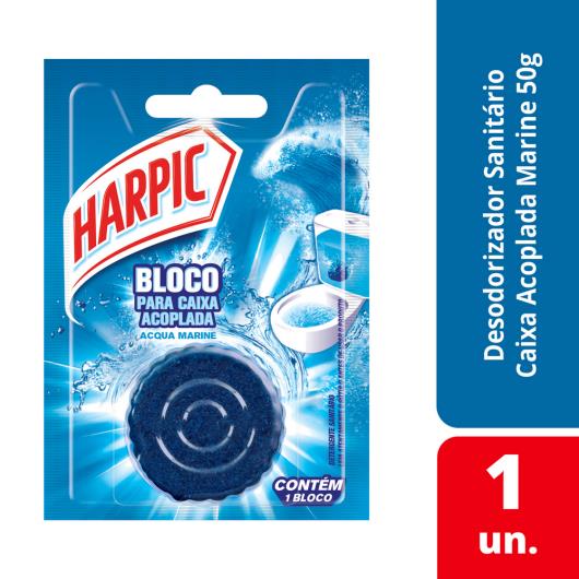 Harpic Limpador e Aromatizador Sanitário para Caixa Acoplada Marine 50g - Imagem em destaque