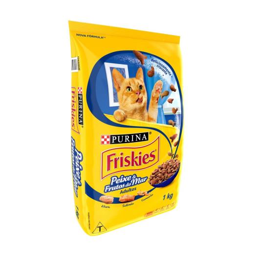 NESTLÉ® PURINA® FRISKIES® Ração Seca para Gatos Adultos Peixe e Frutos do Mar 1kg - Imagem em destaque