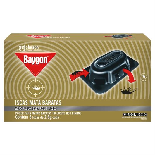 Inseticida Isca Mata Baratas Baygon Caixa 6 Unidades 2,6g Cada - Imagem em destaque