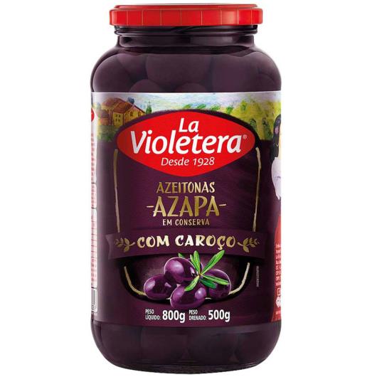 Azeitona La Violetera preta com caroço Vidro 500g - Imagem em destaque