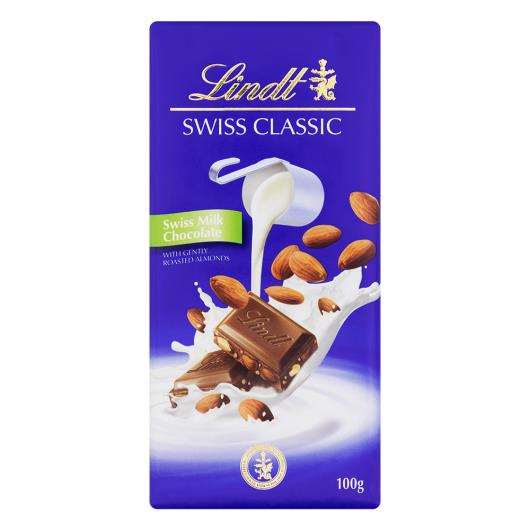 Chocolate Lindt ao leite swiss classic amendoa 100g - Imagem em destaque