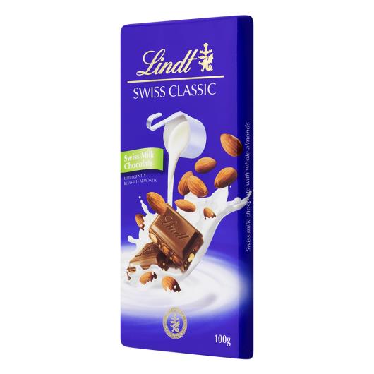 Chocolate Lindt ao leite swiss classic amendoa 100g - Imagem em destaque