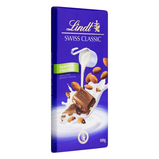 Chocolate Lindt ao leite swiss classic amendoa 100g - Imagem em destaque