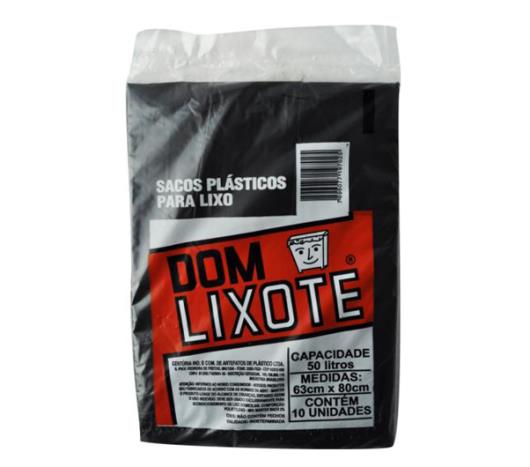 Saco de Lixo Dom Lixote Preto 50 Litros com 10 Unidades - Imagem em destaque