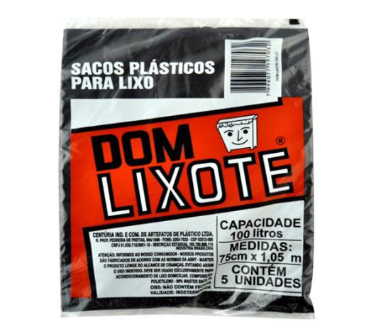 Saco de lixo preto Dom Lixote 100 Litros - Imagem em destaque