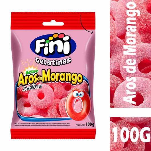 Bala aros sabor morango Fini 90g - Imagem em destaque