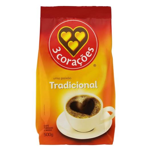 Café Três Corações em Pó Torrado e Moído Tradicional  Pouch 500G - Imagem em destaque
