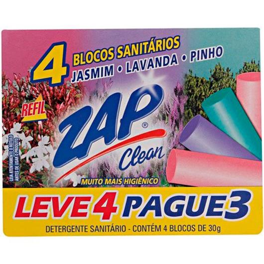 Bloco Sanitário Zap Clean Agente Ativo O² Refil 30g -  Leve 4 Pague 3 - Imagem em destaque