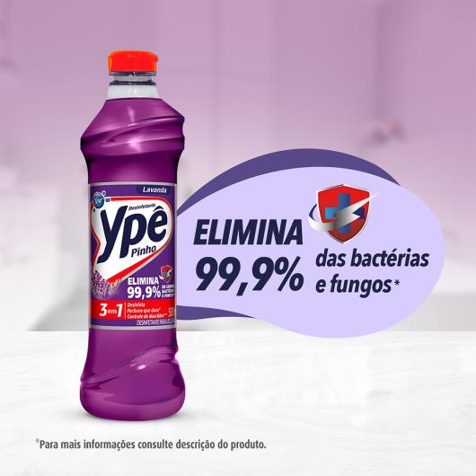 Desinfetante Pinho Ypê Lavanda Elimina 99,9% Germes, Bactérias e Fungos 500ml - Imagem em destaque