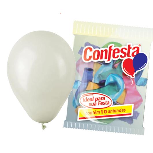 Balão Confesta Liso Branco N°6.5 10Unidades - Imagem em destaque