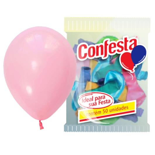 Balão Confesta Liso Rosa N°6,5 10 Unidades - Imagem em destaque