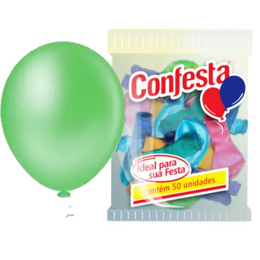Balão Confesta Liso Verde N°6,5 10 Unidades - Imagem em destaque